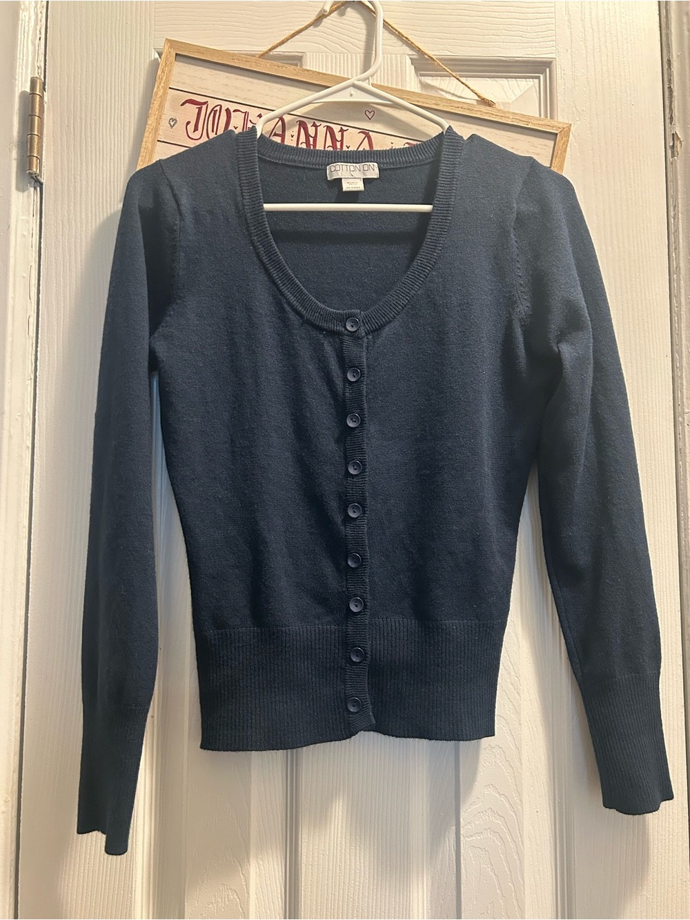 Cotton On Women's Navy Button-Front Cardigan